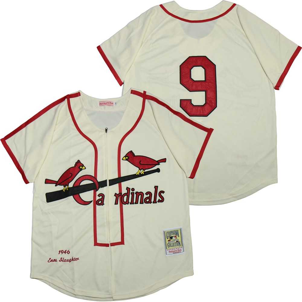 Cardinals 9 Enos Slaughter Cream 1946 Cooperstown Collection Jersey,We sell and wholesale Cardinals 9 Enos Slaughter Cream 1946 Cooperstown Collection Jersey on line form chian!